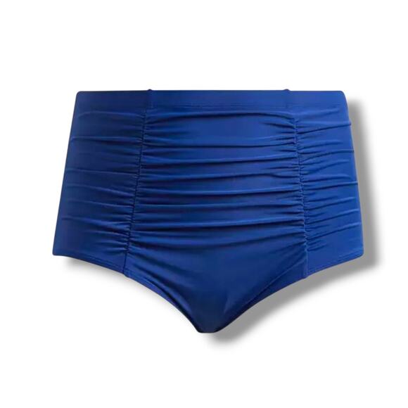torrid Other - NWT! Torrid High-Rise Ruched Bikini Bottom Blue Tummy Control Plus Size Swim 4x